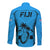Fiji Rugby Long Sleeve Button Shirt Go Champions World Cup 2023 Tapa Unique Blue Vibe - Wonder Print Shop