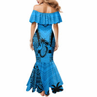 Fiji Rugby Mermaid Dress Go Champions World Cup 2023 Tapa Unique Blue Vibe - Wonder Print Shop