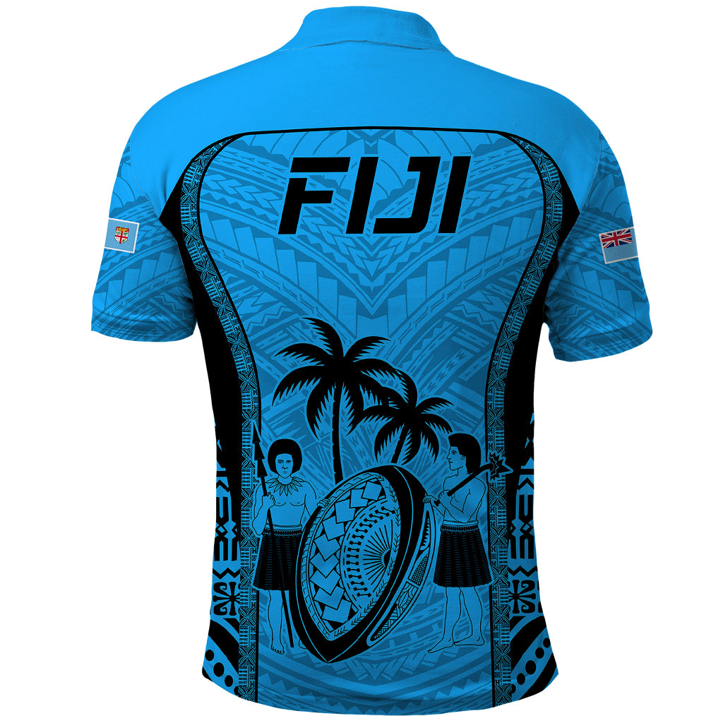 Fiji Rugby Polo Shirt Go Champions World Cup 2023 Tapa Unique Blue Vibe - Wonder Print Shop