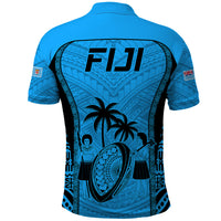 Fiji Rugby Polo Shirt Go Champions World Cup 2023 Tapa Unique Blue Vibe - Wonder Print Shop