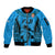 Fiji Rugby Sleeve Zip Bomber Jacket Go Champions World Cup 2023 Tapa Unique Blue Vibe - Wonder Print Shop