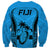 Fiji Rugby Sweatshirt Go Champions World Cup 2023 Tapa Unique Blue Vibe - Wonder Print Shop