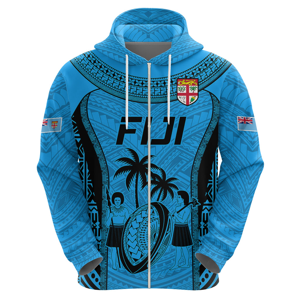 Custom Fiji Rugby Hoodie Go Champions World Cup 2023 Tapa Unique Blue Vibe - Wonder Print Shop