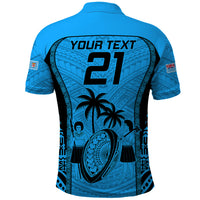 Custom Fiji Rugby Polo Shirt Go Champions World Cup 2023 Tapa Unique Blue Vibe - Wonder Print Shop