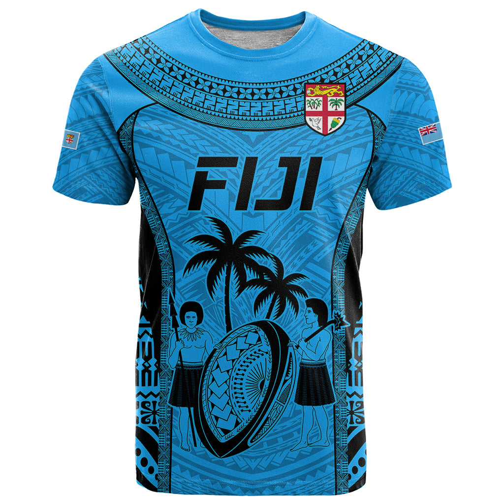 Custom Fiji Rugby T Shirt Go Champions World Cup 2023 Tapa Unique Blue Vibe - Wonder Print Shop