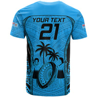 Custom Fiji Rugby T Shirt Go Champions World Cup 2023 Tapa Unique Blue Vibe - Wonder Print Shop