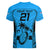 Custom Fiji Rugby Women V Neck T Shirt Go Champions World Cup 2023 Tapa Unique Blue Vibe - Wonder Print Shop