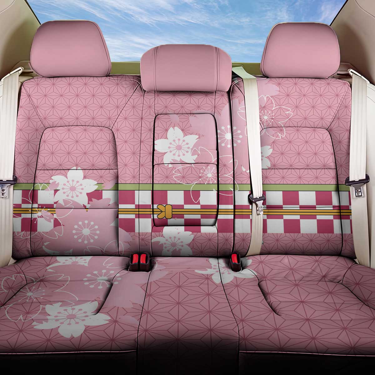 Japanese Asanoha Pattern Back Car Seat Cover Charm Against Evil Spirits - Wonder Print Shop
