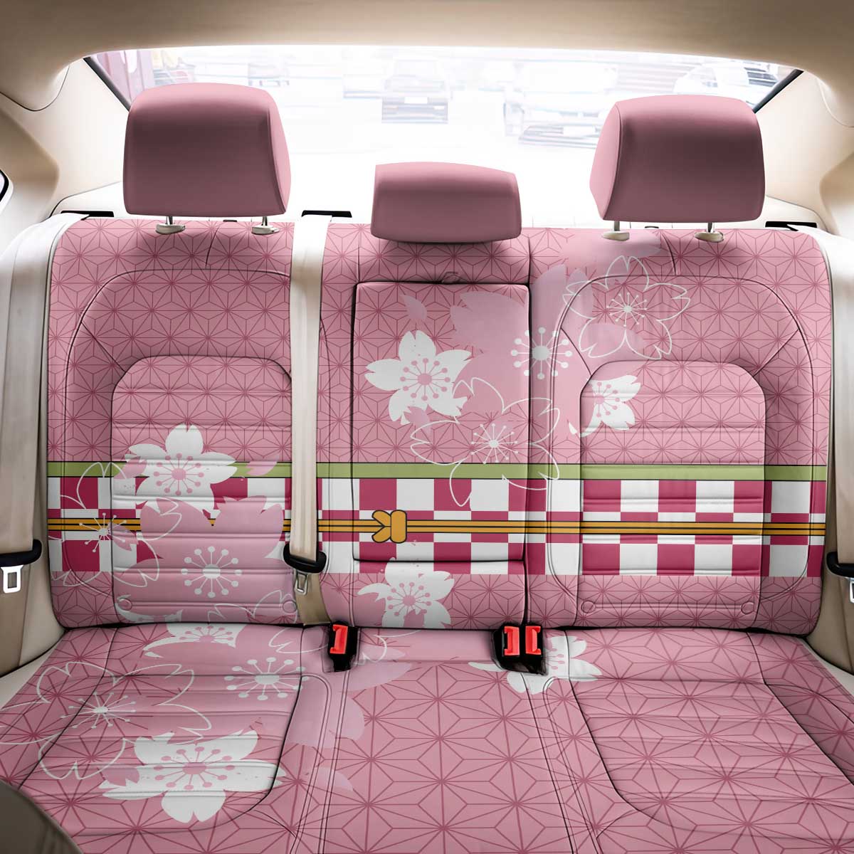 Japanese Asanoha Pattern Back Car Seat Cover Charm Against Evil Spirits - Wonder Print Shop