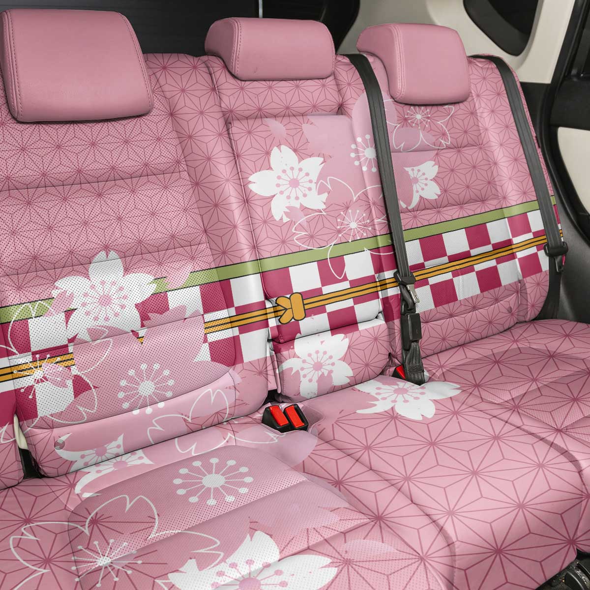 Japanese Asanoha Pattern Back Car Seat Cover Charm Against Evil Spirits - Wonder Print Shop