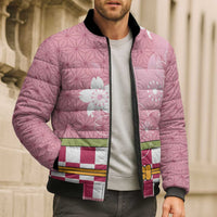 Japanese Asanoha Pattern Bomber Puffer Jacket Charm Against Evil Spirits - Wonder Print Shop