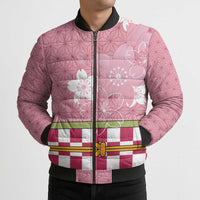 Japanese Asanoha Pattern Bomber Puffer Jacket Charm Against Evil Spirits - Wonder Print Shop