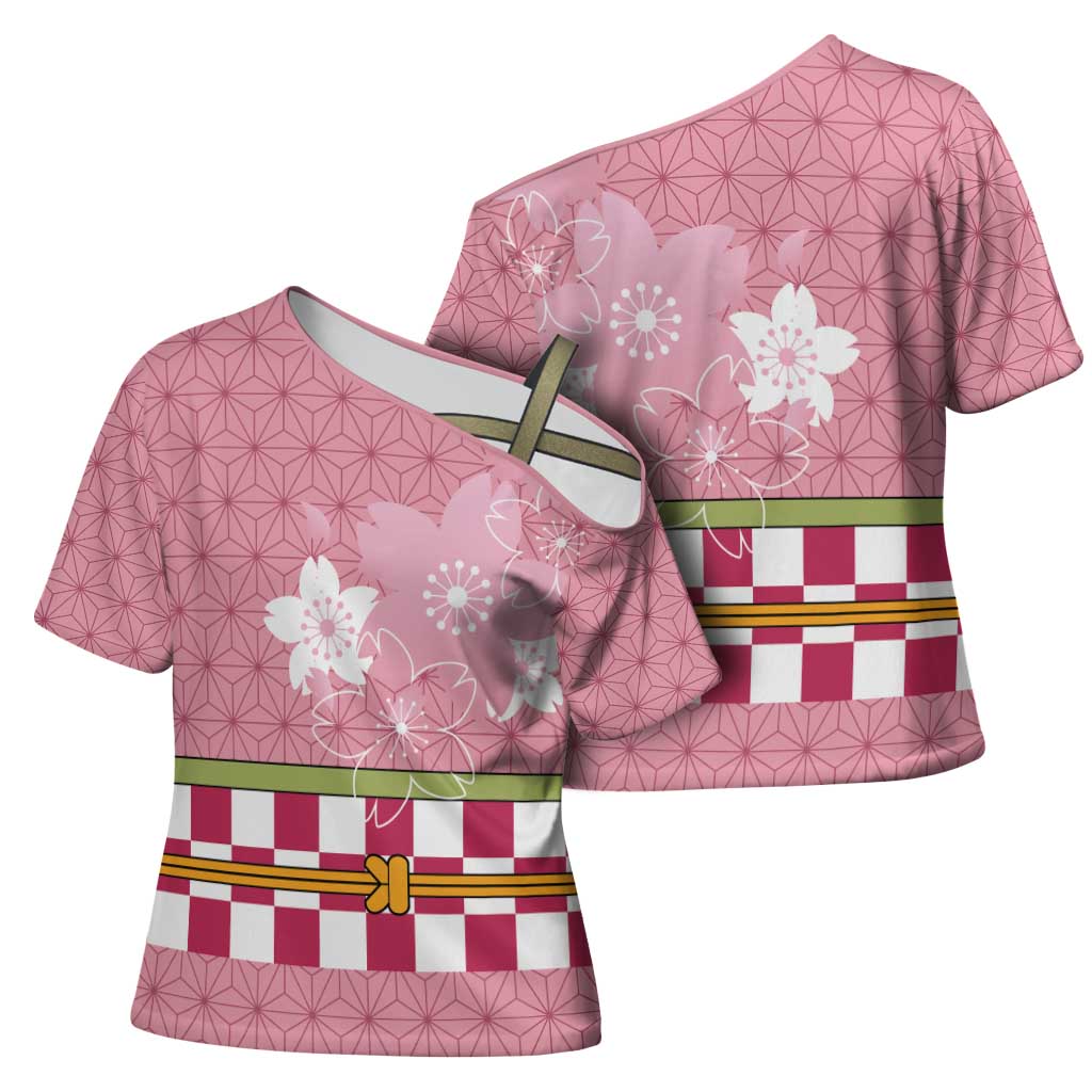 Japanese Asanoha Pattern Cross Shoulder Shirt Charm Against Evil Spirits - Wonder Print Shop