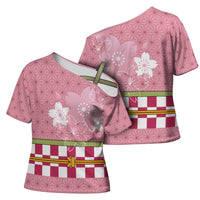 Japanese Asanoha Pattern Cross Shoulder Shirt Charm Against Evil Spirits - Wonder Print Shop