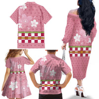 Japanese Asanoha Pattern Family Matching Off The Shoulder Long Sleeve Dress and Hawaiian Shirt Charm Against Evil Spirits - Wonder Print Shop