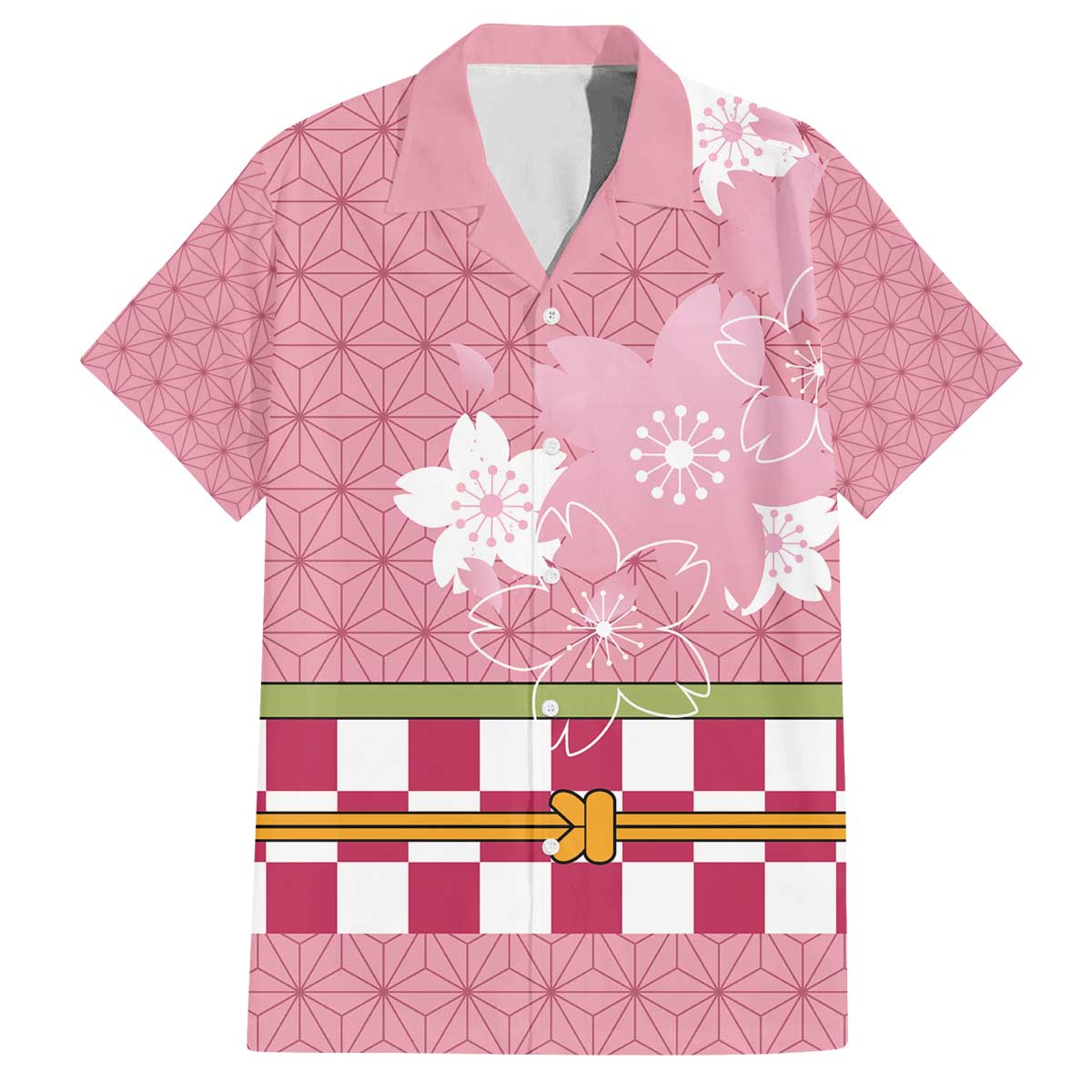 Japanese Asanoha Pattern Family Matching Off The Shoulder Long Sleeve Dress and Hawaiian Shirt Charm Against Evil Spirits - Wonder Print Shop