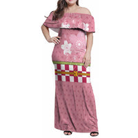 Japanese Asanoha Pattern Family Matching Off Shoulder Maxi Dress and Hawaiian Shirt Charm Against Evil Spirits - Wonder Print Shop