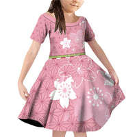 Japanese Asanoha Pattern Family Matching Off Shoulder Short Dress and Hawaiian Shirt Charm Against Evil Spirits - Wonder Print Shop