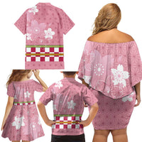 Japanese Asanoha Pattern Family Matching Off Shoulder Short Dress and Hawaiian Shirt Charm Against Evil Spirits - Wonder Print Shop