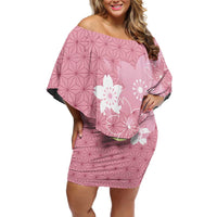 Japanese Asanoha Pattern Family Matching Off Shoulder Short Dress and Hawaiian Shirt Charm Against Evil Spirits - Wonder Print Shop
