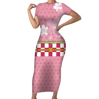 Japanese Asanoha Pattern Family Matching Short Sleeve Bodycon Dress and Hawaiian Shirt Charm Against Evil Spirits - Wonder Print Shop