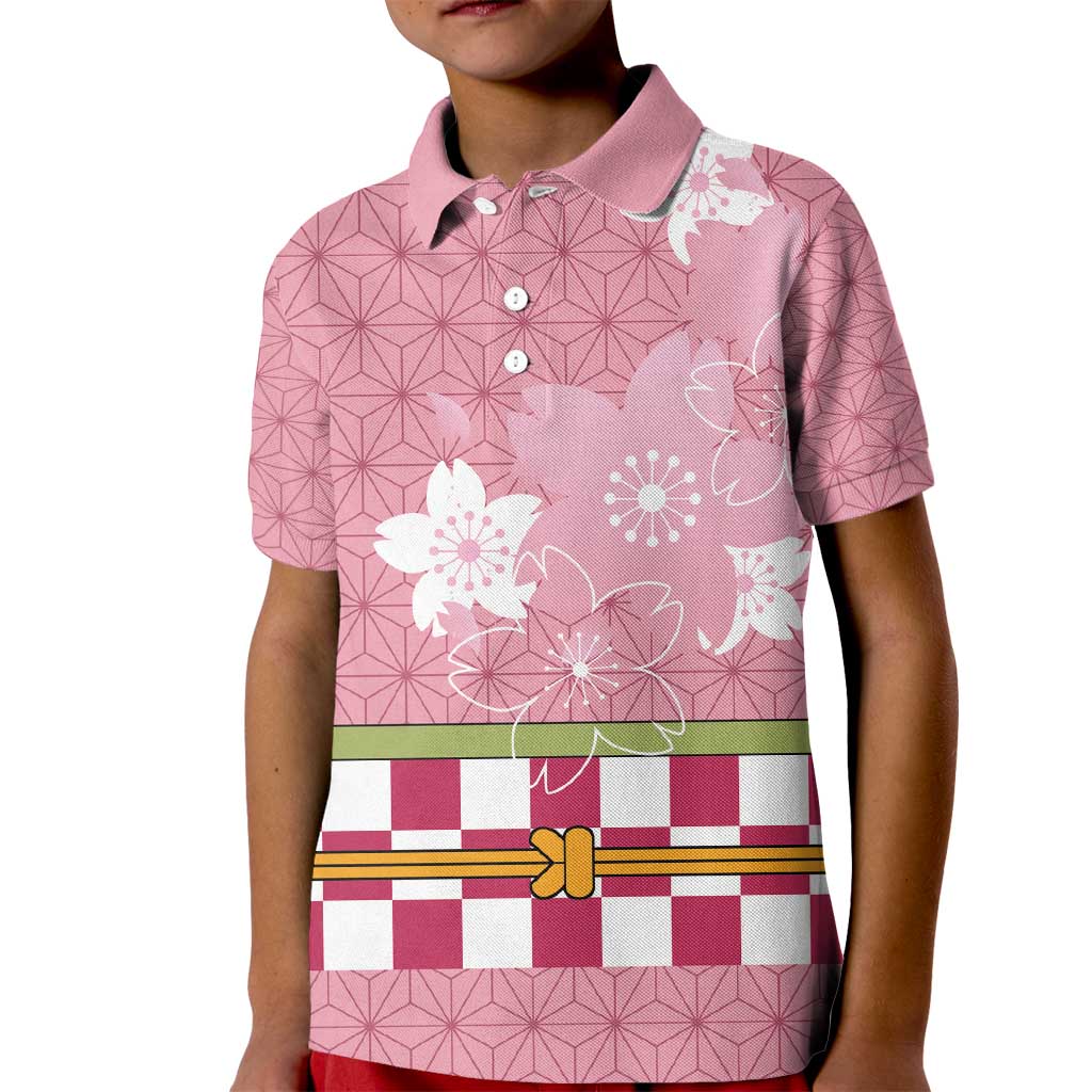 Japanese Asanoha Pattern Kid Polo Shirt Charm Against Evil Spirits - Wonder Print Shop