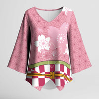 Japanese Asanoha Pattern Kimono Sleeve Blouse Charm Against Evil Spirits - Wonder Print Shop