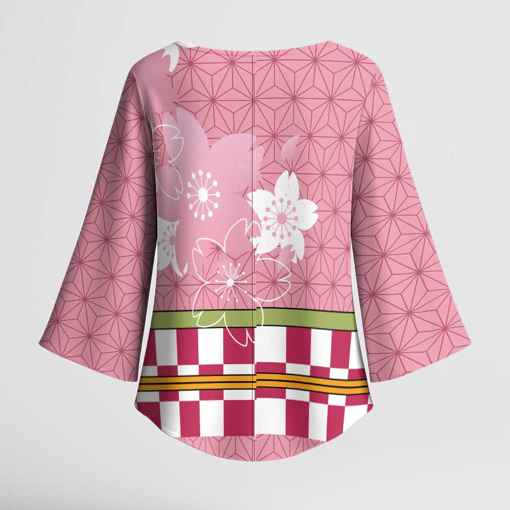 Japanese Asanoha Pattern Kimono Sleeve Blouse Charm Against Evil Spirits - Wonder Print Shop