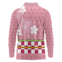 Japanese Asanoha Pattern Long Sleeve Polo Shirt Charm Against Evil Spirits - Wonder Print Shop