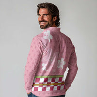 Japanese Asanoha Pattern Long Sleeve Polo Shirt Charm Against Evil Spirits - Wonder Print Shop