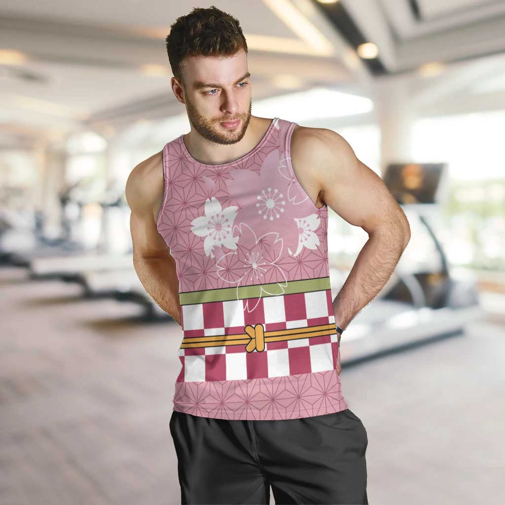 Japanese Asanoha Pattern Men Tank Top Charm Against Evil Spirits - Wonder Print Shop