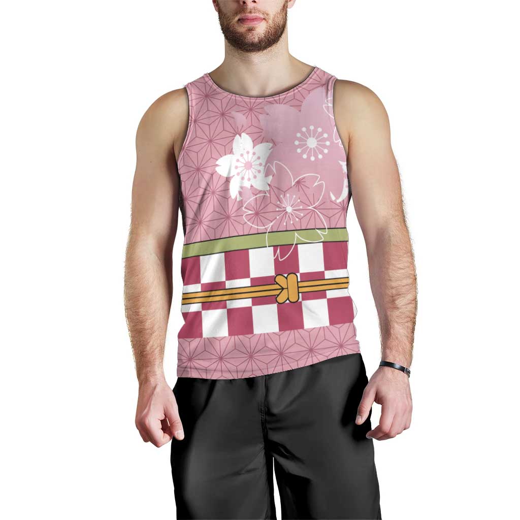 Japanese Asanoha Pattern Men Tank Top Charm Against Evil Spirits - Wonder Print Shop