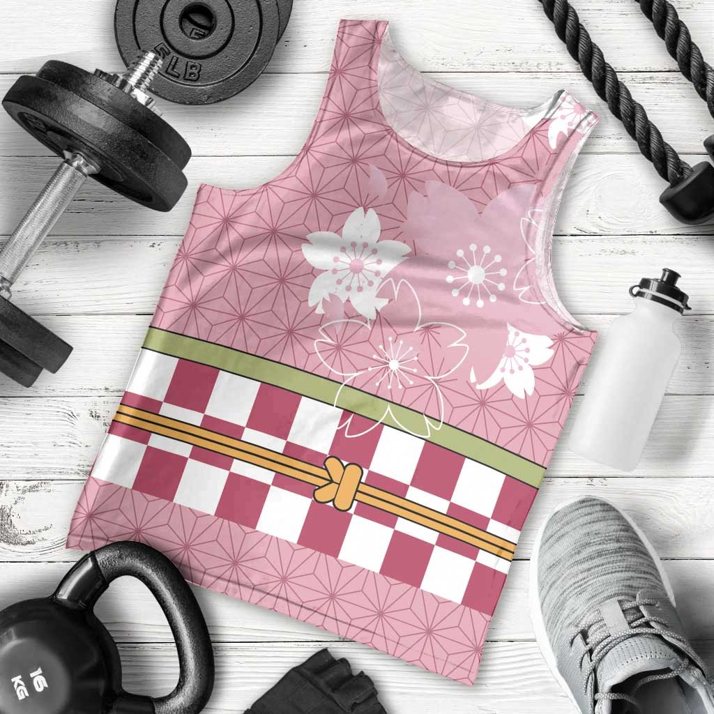 Japanese Asanoha Pattern Men Tank Top Charm Against Evil Spirits - Wonder Print Shop