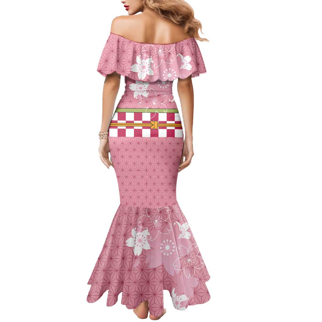 Japanese Asanoha Pattern Mermaid Dress Charm Against Evil Spirits - Wonder Print Shop