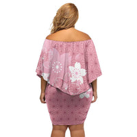Japanese Asanoha Pattern Off Shoulder Short Dress Charm Against Evil Spirits - Wonder Print Shop