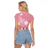 Japanese Asanoha Pattern Raglan Cropped T Shirt Charm Against Evil Spirits - Wonder Print Shop