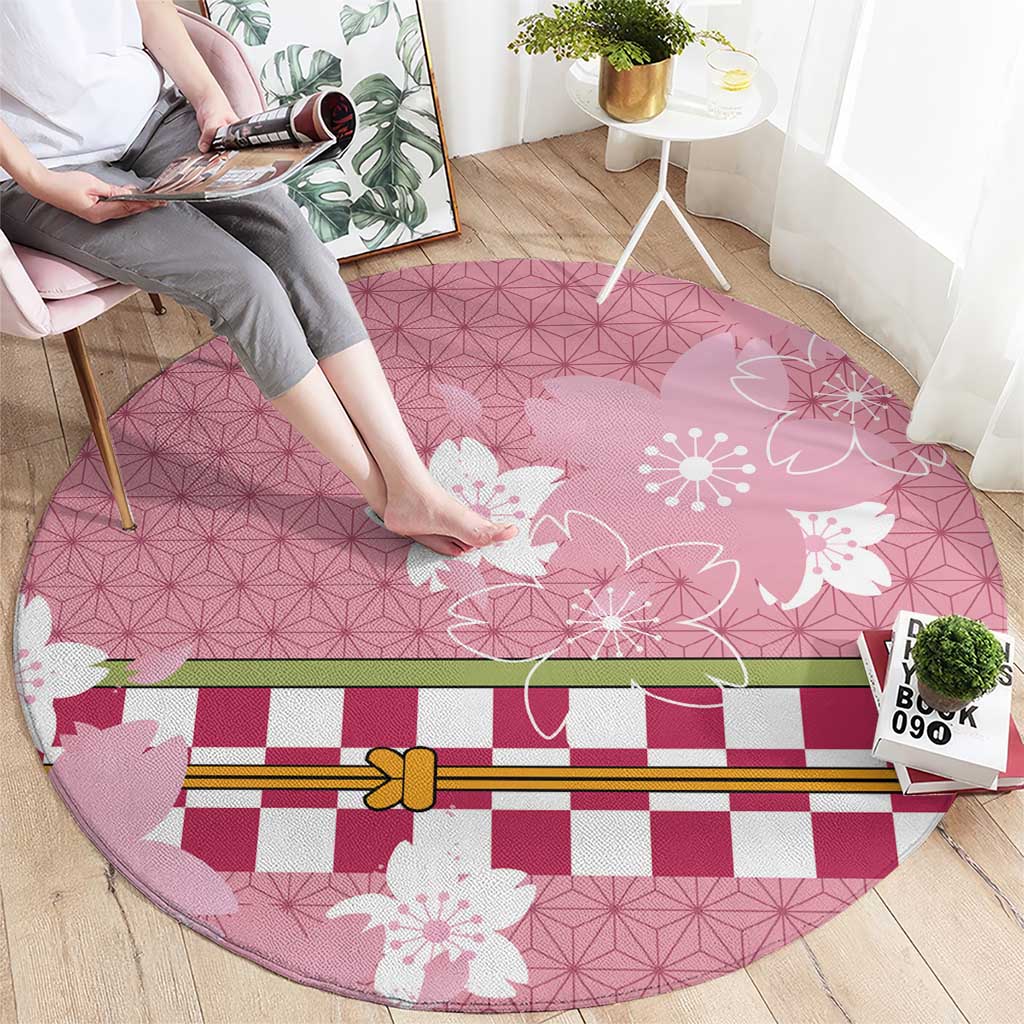 Japanese Asanoha Pattern Round Carpet Charm Against Evil Spirits - Wonder Print Shop