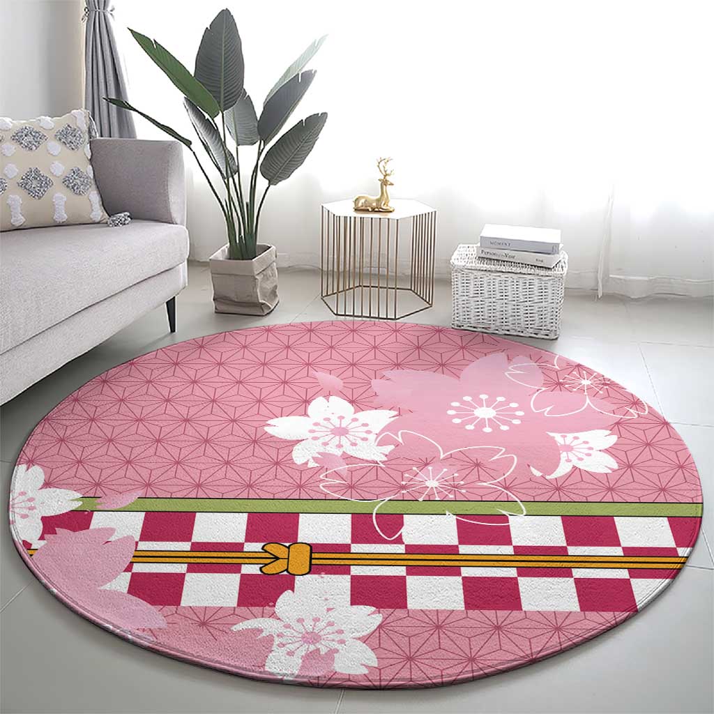 Japanese Asanoha Pattern Round Carpet Charm Against Evil Spirits - Wonder Print Shop