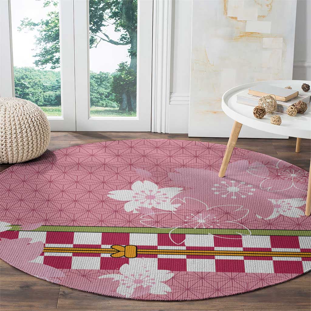 Japanese Asanoha Pattern Round Carpet Charm Against Evil Spirits - Wonder Print Shop