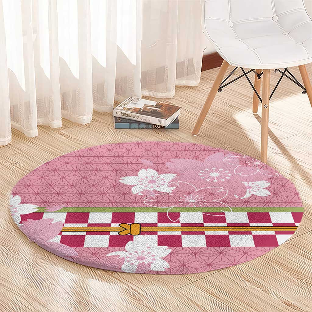 Japanese Asanoha Pattern Round Carpet Charm Against Evil Spirits - Wonder Print Shop