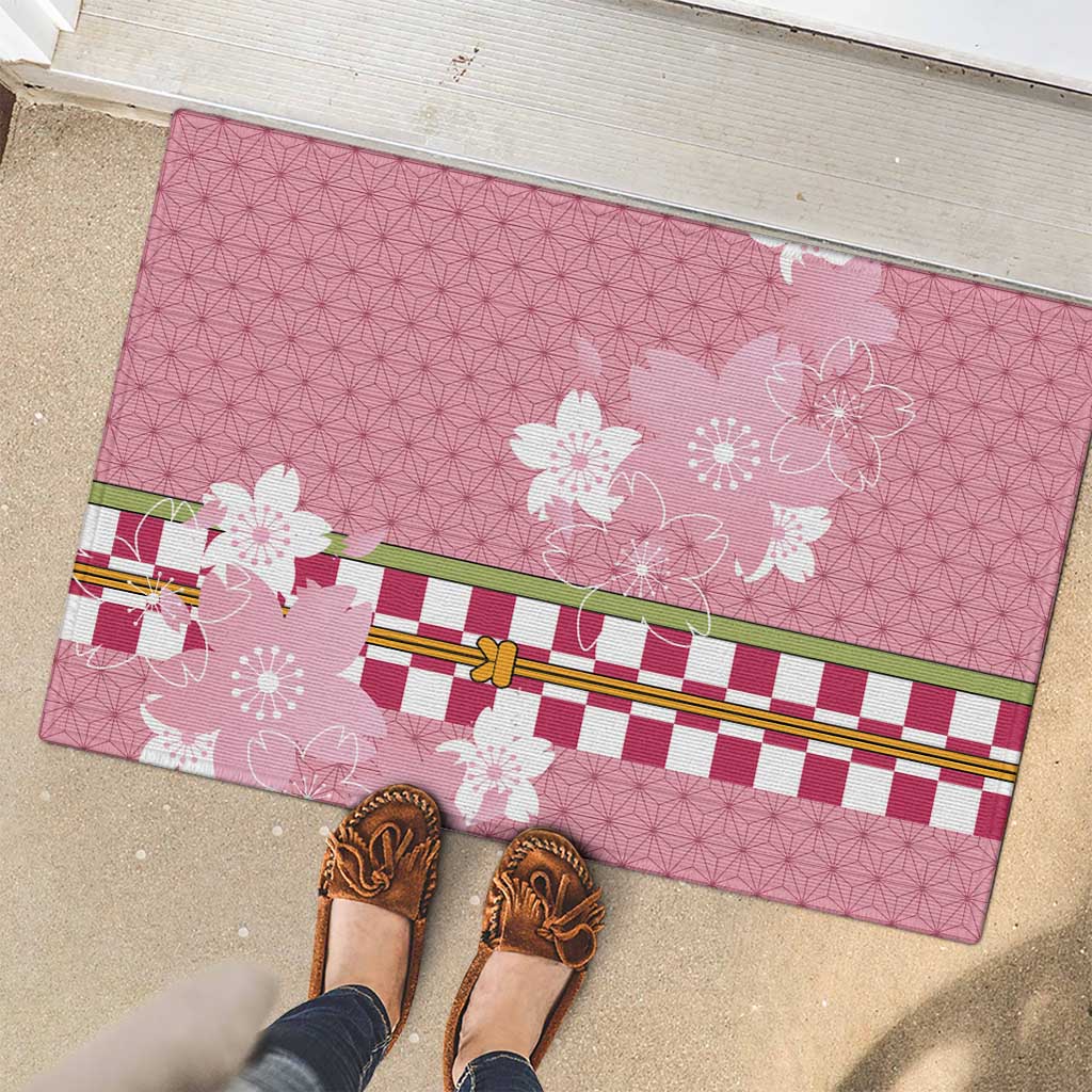 Japanese Asanoha Pattern Rubber Doormat Charm Against Evil Spirits - Wonder Print Shop