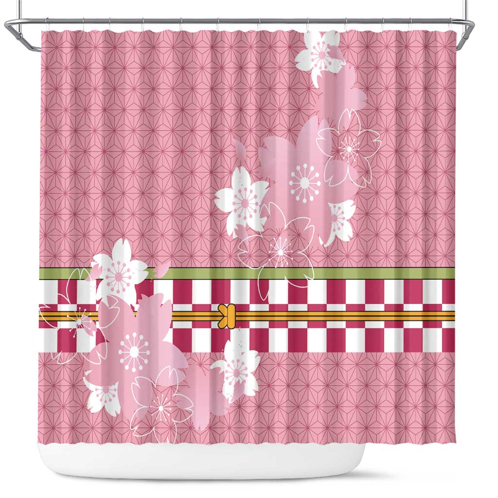 Japanese Asanoha Pattern Shower Curtain Charm Against Evil Spirits - Wonder Print Shop