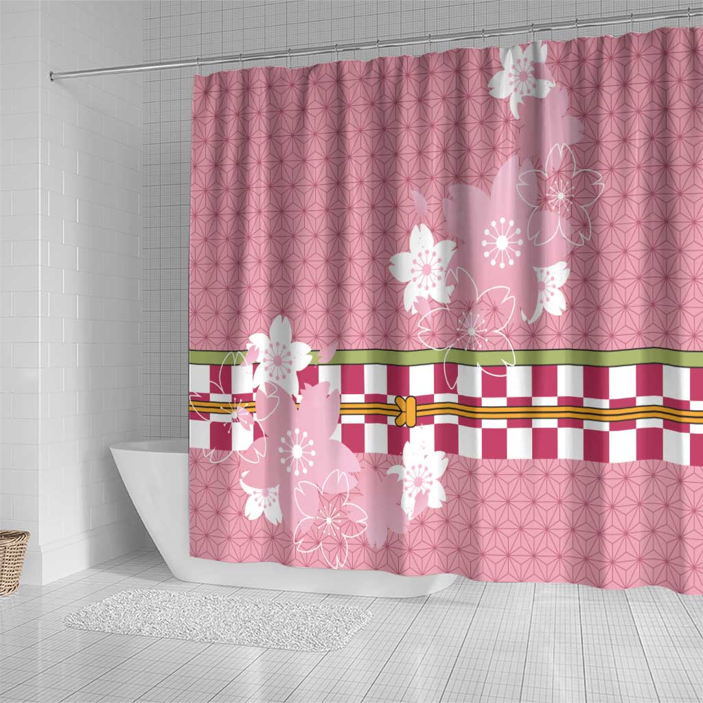 Japanese Asanoha Pattern Shower Curtain Charm Against Evil Spirits - Wonder Print Shop