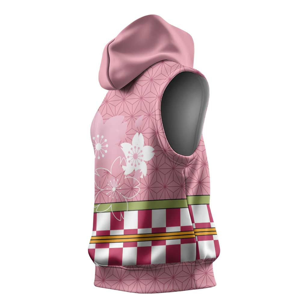 Japanese Asanoha Pattern Sleeveless Hoodie Charm Against Evil Spirits - Wonder Print Shop