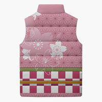 Japanese Asanoha Pattern Sleeveless Puffer Jacket Charm Against Evil Spirits - Wonder Print Shop