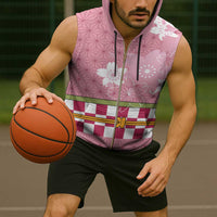 Japanese Asanoha Pattern Sleeveless Zip Hoodie Charm Against Evil Spirits - Wonder Print Shop