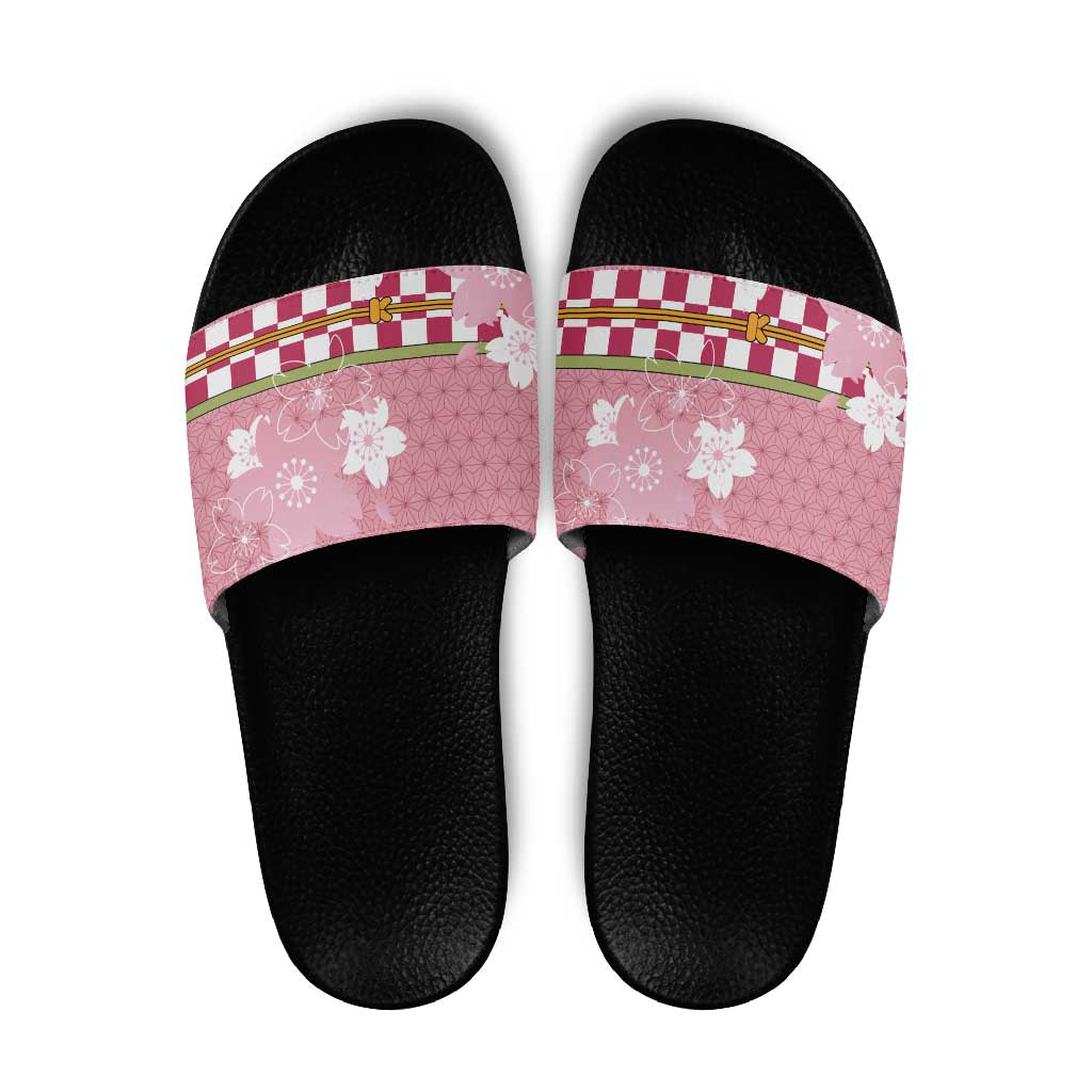 Japanese Asanoha Pattern Slide Sandals Charm Against Evil Spirits - Wonder Print Shop