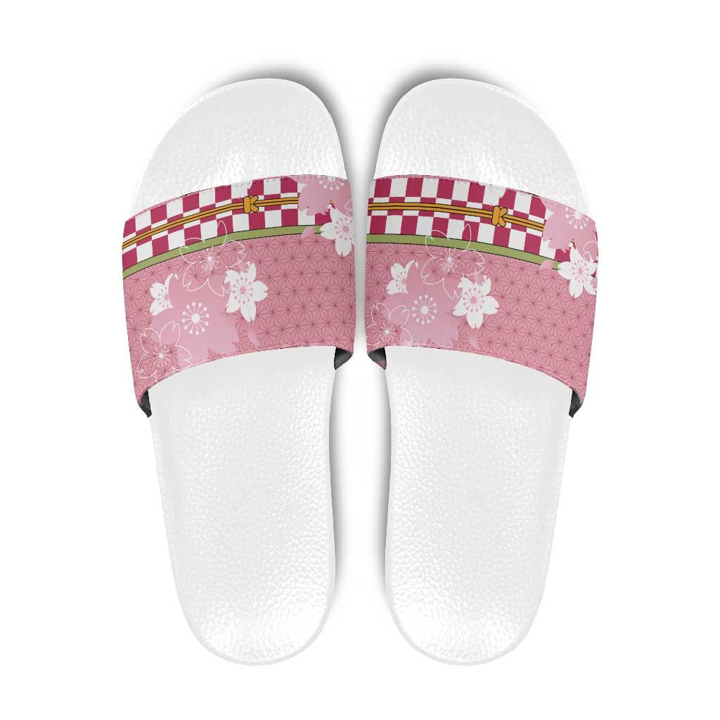 Japanese Asanoha Pattern Slide Sandals Charm Against Evil Spirits - Wonder Print Shop