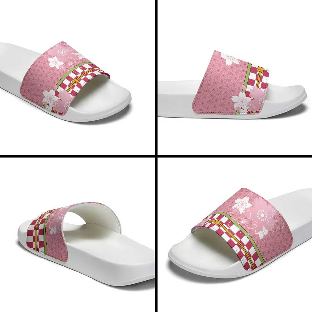 Japanese Asanoha Pattern Slide Sandals Charm Against Evil Spirits - Wonder Print Shop