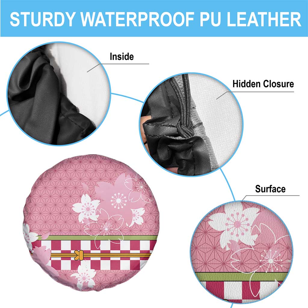 Japanese Asanoha Pattern Spare Tire Cover Charm Against Evil Spirits - Wonder Print Shop